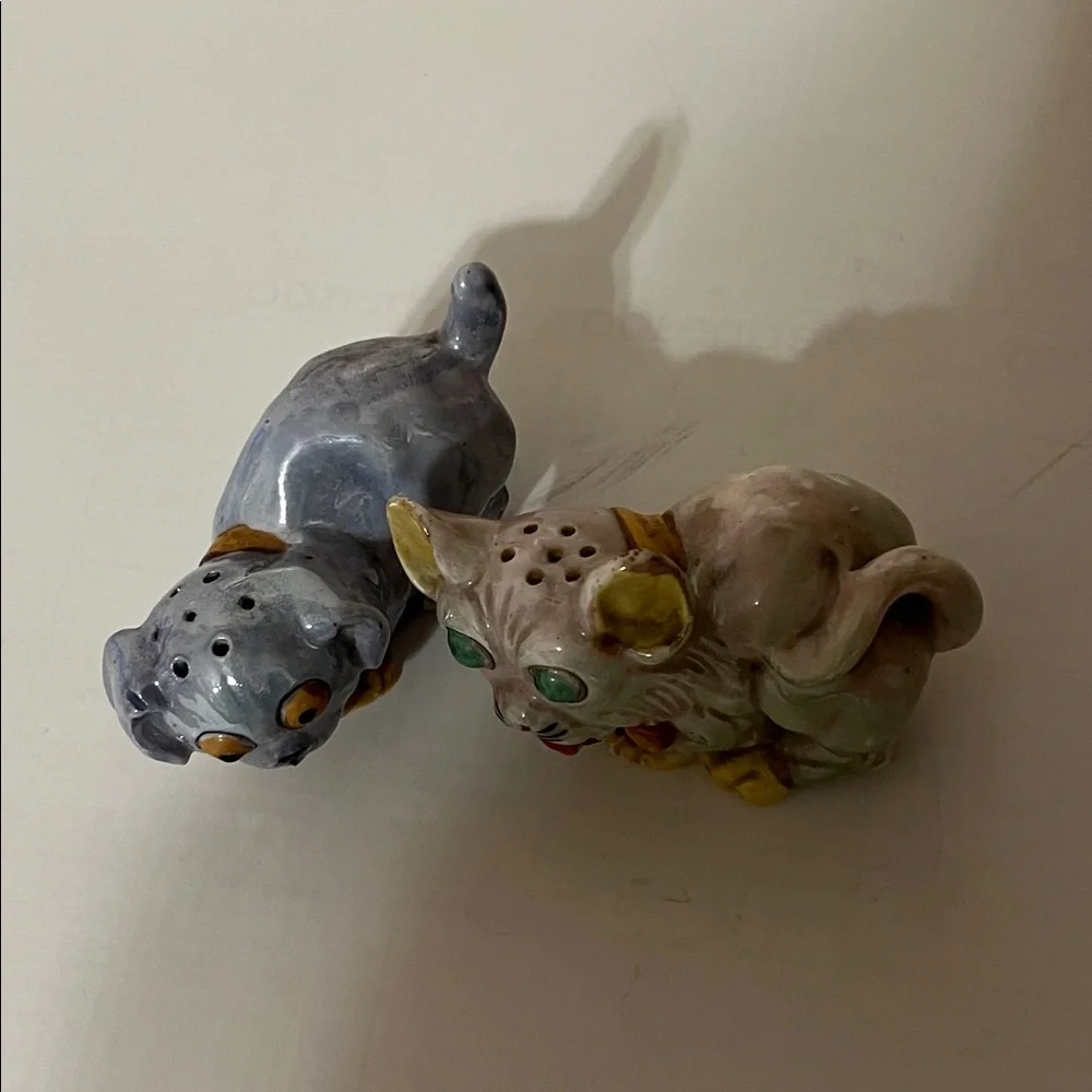 Vintage Mini Ceramic Animal Salt and Pepper Figurines